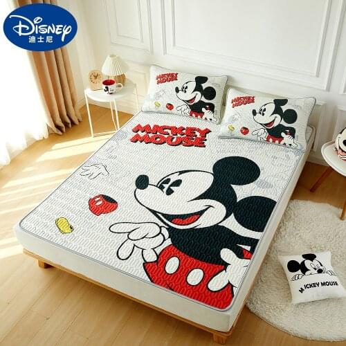 Disney Mickey Mouse Summer Sleeping Bed Mat Pillowcase Latex cushion Washable Frozen Princess Bed Topper Kids Mattress Cover Set