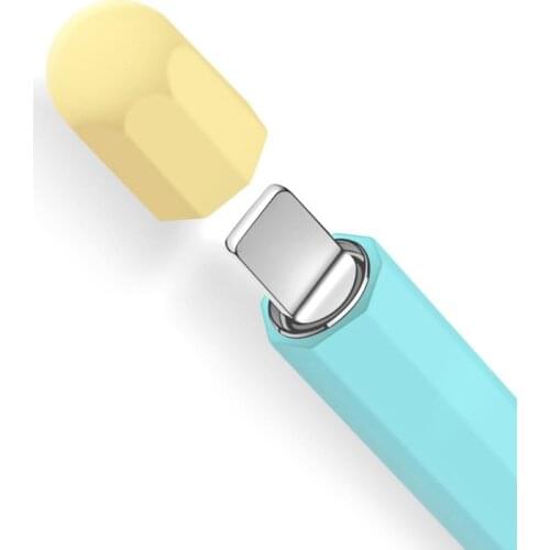 Cute Silicone Capacitive Stylus Pen Case Protective Sleeve Cap for Apple Pencil 1 2 Holder Anti-scroll