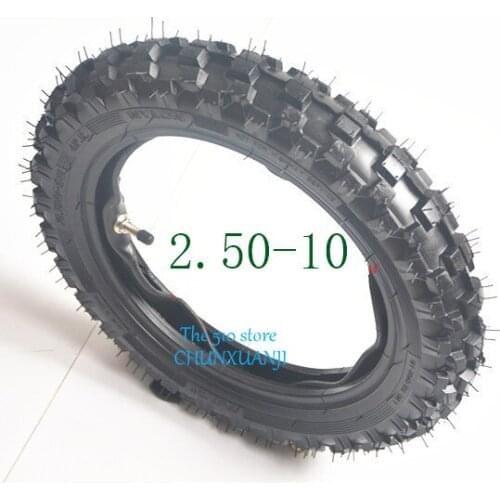 Rubber Motorcycle Tyre & Inner Tube Set 2.50-10 Pocket Durable Thick Wheel Motorcycle Tires for Yamaha PW50 PW 50
