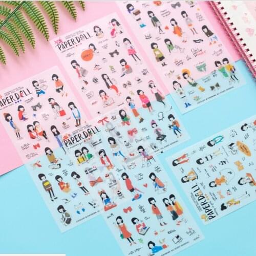10packs/lot Korean Girl Diary Pvc Decorative Stickers label office school stationery supplies
