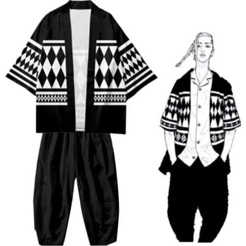 New Tokyo Revengers Cosplay T-shirt Sano Manjirou Ken Ryuguji Haori Anime t shirt Polyester Summer Short-sleeve Tees tops