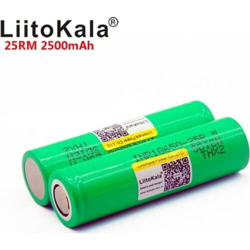 NEW LiitoKala 25RM 18650 2500mah INR1865025R 20A discharge lithium batteries High power discharge Battery 3.7V 18650 25R