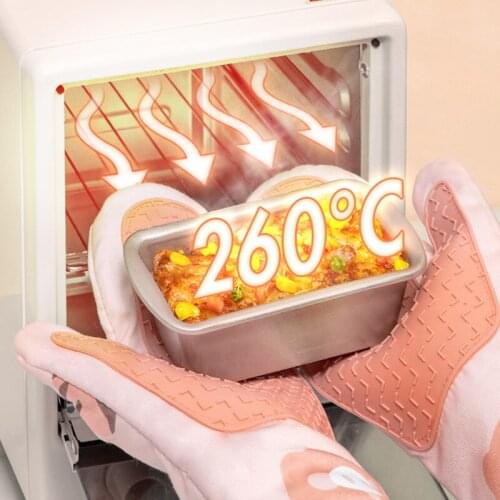 A Pair Of Heat-insulating Microwave Oven Gloves Silicone Kitchen Oven Anti-scald Thickening High Temperature-resistant Special
