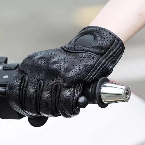 Outdoor Riding Cycling Motorcycle Gloves Gym Fitness Protective Touch Screen Leather Driving Gloves Mittens