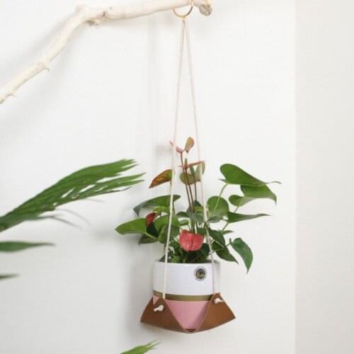Plant Hanging Leather Hangers Baskets For Succulent Flower Pots Stand Boho Plant Holder Indoor And Outdoor Home DecorNewest
