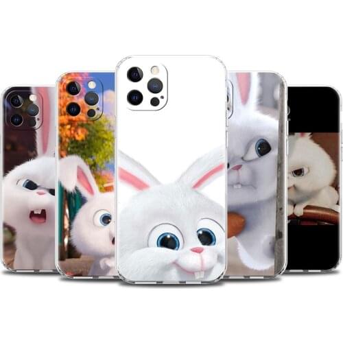 Transparent Case For Apple iPhone 11 12 Pro Max XR 7 8 Plus X XS SE 2020 6 6S 5 5S Soft Silicone Phone Cover Cute Cartoon Rabbit