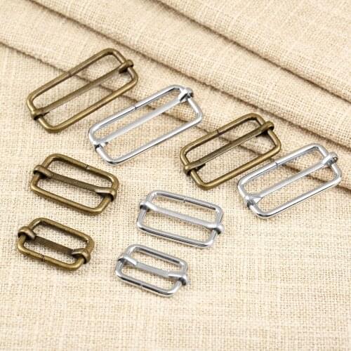 20Pcs Metal Adjustable Square Ring Buckles Garment Belt Diy Needlework for Luggage Sewing Handmade Bag Purse Buttons