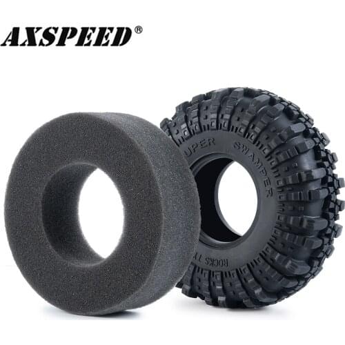 AXSPEED 2.2" Rubber Tyre 2.2 Wheel Tires 137*49MM with Foam Inserts for 1/10 RC Rock Crawler Car Axial Wraith 90048 RR10