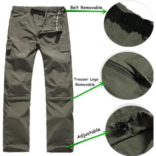 Men Thin Hunting pants Quick Dry Outdoor camping Mens Summer Tactics pants Breathable Removable Sports Fishing Trekking Hiking