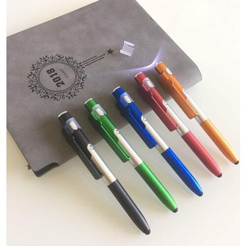 300PCS Flashlight Pen Foldable Promotional Pen Stylus For Cellphone Fold Flashlight Pocket pen Multifunction pen Night Light