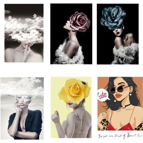 DIY iron-on transfers for clothing patches fashion cool girl patch style washable iron on heat transfer appliques t-shirt dress