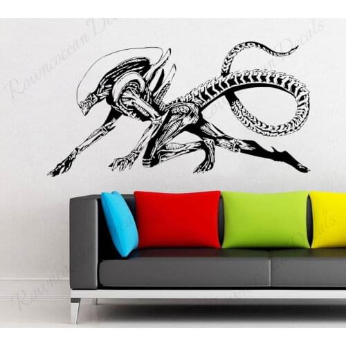 Alien Predator Movie Xenomorph Vinyl Wall Sticker Home Decor For Kids Boys Room Bedroom Decals Interior Decoration Murals 4476