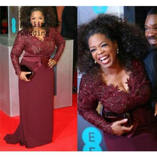 Plus Size African Mother Of The Bride Dresses Long Sleeves Sexy V Neck Dark Red Lace Mom Formal Wedding Guest Party Dress 2020