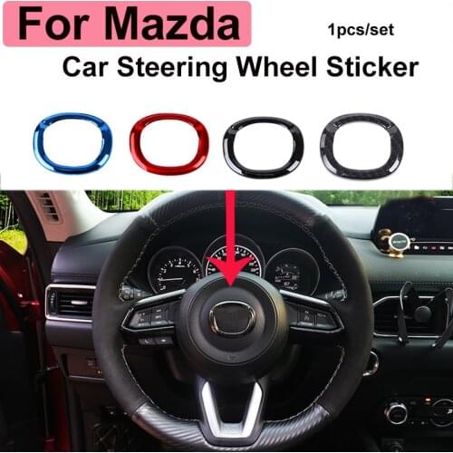 1pcs/set Car Interior Steering Wheel Emblem Sticker Covers for Mazda 3 Axela 2 Speed 6 Atenza MX5 323 CX5 CX30 CX3 CX7 CX9 Decal