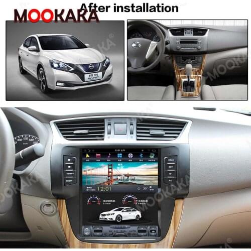10.4''Vertical Screen Tesla Android 9.0 4+64GB Voice Control Built-in CARPLAY Car Radio For Nissan Sylphy 2012 - 2016 GPS Nav