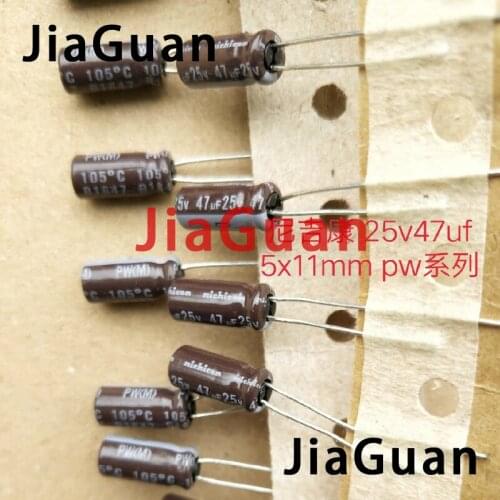 100PCS NEW NICHICON PW 25V47UF 5X11MM electrolytic capacitor 25V 47UF High frequency long life 47uF/25V