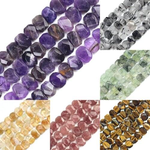 15*20mm Transverse Flat Faceted Amethysts Loose Beads Spacer Beads For DIY Jewelry Making Charms Bracelet Necklace 15