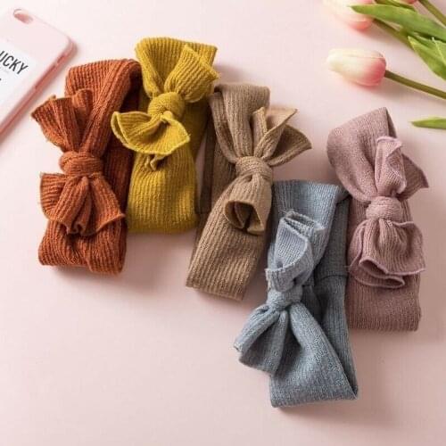 18pcs/lot Handtied Bow Headwrap Girls Knitted Bowknot Headband Baby Hair Accessory
