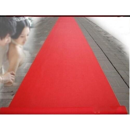 20M/roll New Wedding Centerpieces Favors Red Nonwoven Fabric Carpet Aisle Runner For Wedding Party Decoration Supplies