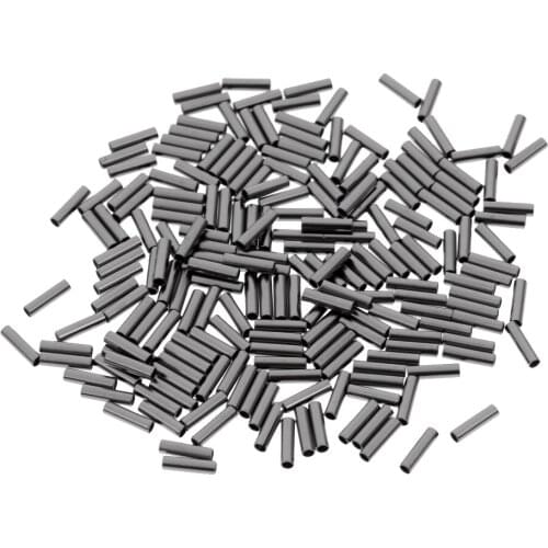 200 Pieces Single Barrel Crimp Sleeves 100% Copper Fishing Line Leader Rigging Tackle Wire Rope Clips Tube Connector