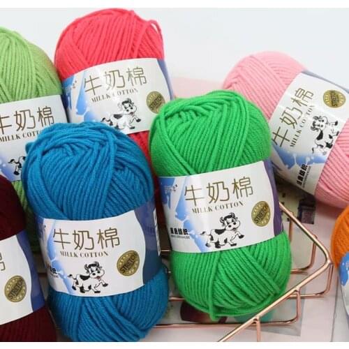 50g Milk Cotton Crochet Yarn 93 Colors High Quality Soft Hand Knitting Line For Sweater And Scarf DIY