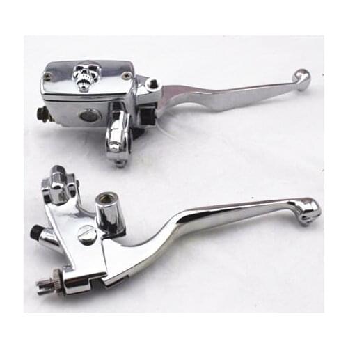 7/8" Handlebar Skull Hand Control Reservoir Brake Clutch Levers Cruiser Chopper For Yamaha KTN Ducati Motorcycle Street Bike