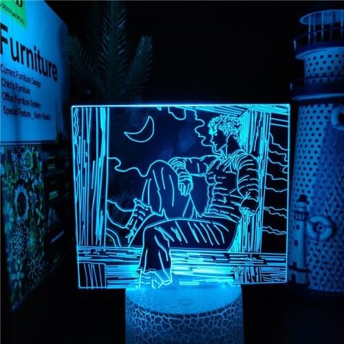 Berserk Guts Anime Illusion Lamp Acrylic Led Night Light Bedroom Decorative Nightlight Manga Table Lamp Kids Birthday Xmas Gift