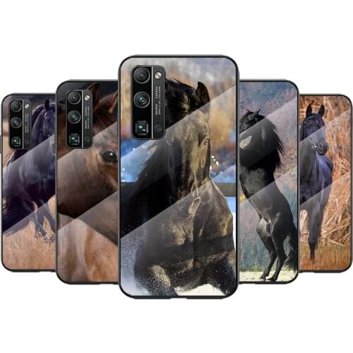 Tempered Glass Cover Anime Horse Animal For Huawei Honor 30 20 10 9X 8X Pro Plus Lite Shockproof Shell Phone Case