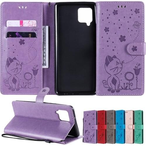 Cat Etui Wallet Flip Stand Case For Samsung Galaxy J120 J310 J510 J330 J530 J4 J6 Plus A310 A510 A320 A520 A50 Card Pocket Cover