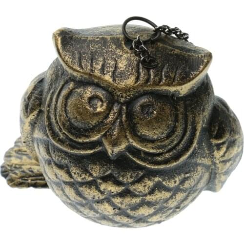 Cast Iron Owl Windbell Wind Chime Hanging Outdoor Yard Door Decor