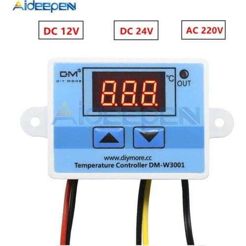 W3001 220V 12V 24V Digital Temperature Controller Thermostat Thermoregulator Aquarium Incubator Water Heater Temp Regulator