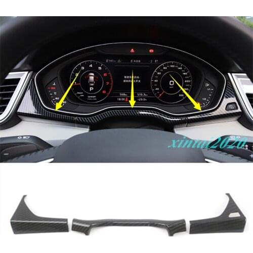 For Audi Q5 2018-2020 Carbon Fiber Look Interior Dashboard Decorative Strip Trim Car Styling Accessories