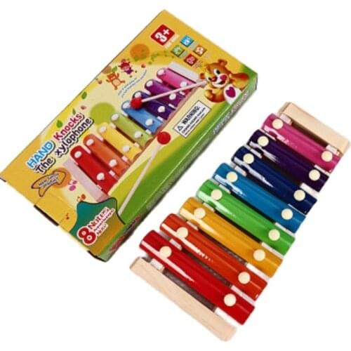 Eight-Color and Eight-tone childrens Educational Toy wooden knocking piano toddler educational toys musical toys kids music