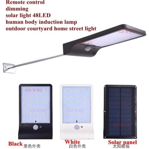 Remote control dimming solar light 48LED human body induction lamp courtyard outdoor lighting home street Infrared sensing