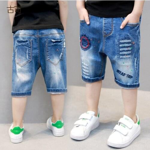 2017 New Summer Autumn Kids Jeans Knee Length Fashion Boys Jeans Children Jeans for Boys Casual Denim Pants Toddler High Quality
