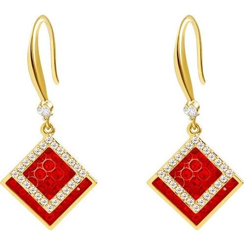 Korean Fashion Earrings Women 2021 New Year Ornaments Red Earrings Vintage Simple And Elegant Jewelry Low Price Wholesale