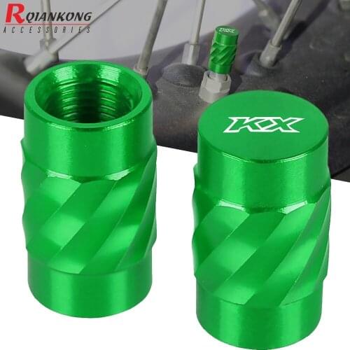 Motorcycle Tire Valve Air Port Stem Covers Cap Plug Aluminum For Kawasaki KX kx 65 80 85 125 250 250F 450F 500 KX65 KX85/85 2021
