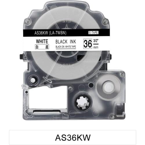 Labelife SS36K LabelWorks Label 36mm X 8m Black on White For Epson Printers Cartridge Refills Label Maker Tape for Label Printer