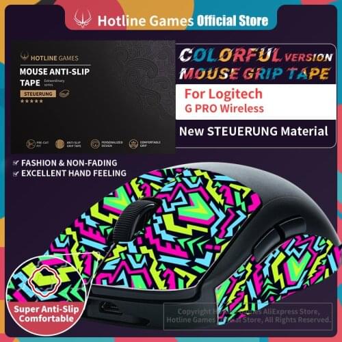 Hotline Games Mouse Grip Tape for Logitech G PRO Wireless GWP Gaming Mouse Anti-slip Tape [Color-Aurora]