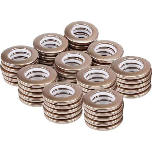 Hot 50 Pack Curtain Grommet, Inner Diameter 4m Curtain Eyelet Rings Nanoscale Low Noise Roman Ring (Coffee)