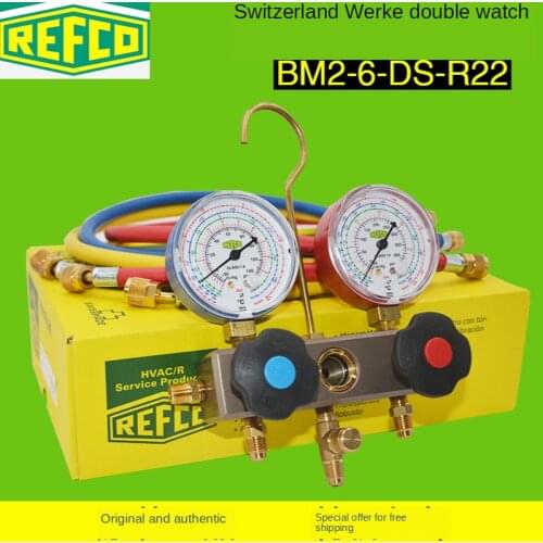 Refco Pressure Gauge BM2-6-DS-R22 / R410AR32 Air Conditioning Refrigerant Table