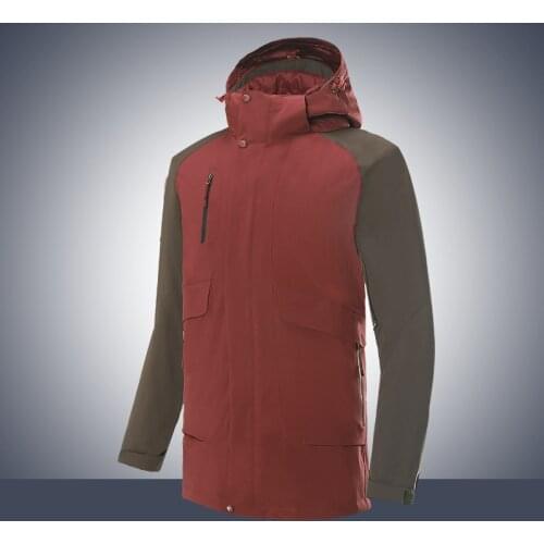Mens Outdoor 3 In 1 Hooded Jacket With Liner Camping Hiking Climbing Trekking Clothes Sports Thickening Warm Waterproof Coat