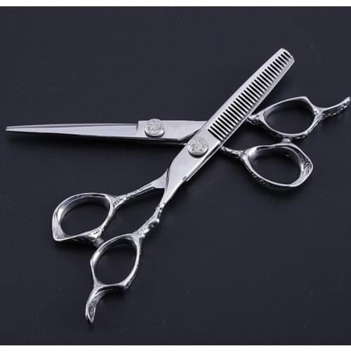 New professional 6 inch Japan 440c 6cr13 hair scissors set make up thinning shears cutting barber tools hairdressing scissors