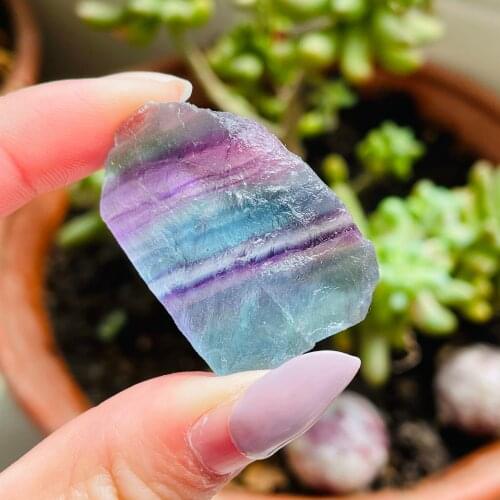 Natural Fluorite Tumbled Healing Crystal Jewelry Making Home Decor Or Fish Tank Stone