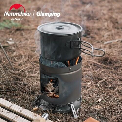 Naturehike Picnic Mini Firewood Stove 200g Ultralight Bottom Bracket Titanium Heat Furnace Travel Cooking Tool Outdoor Camping