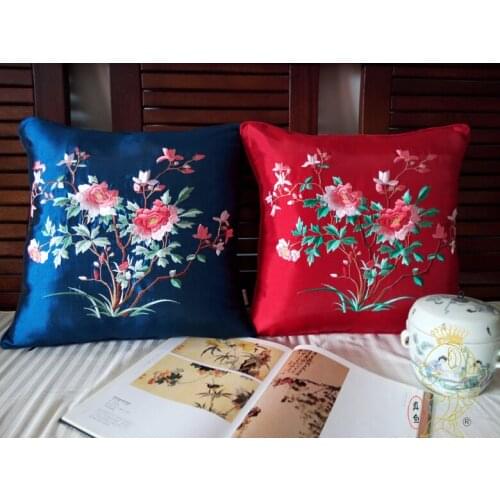 NEW Chinese embroidery cotton Pure handmade flowers gifts fashion pillow cushion jc007