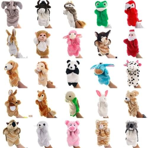 Plush Toy Big Hand Puppets Doll Kindergarten Story Prop Family Parent-Child Doll Finger Toys Kids Cartoon Animal for Children