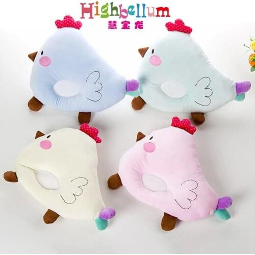 Newborn Baby Pillow Chicken Cartoon Head Shape Pillow Soft Positioner For Infant Flat Head Pillow Baby Support Cushion Softy