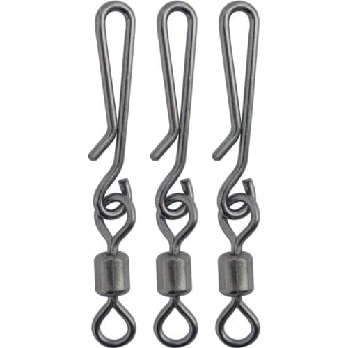 Fishing Swivel with Snap 20pcs/lot Rolling Fishing Swivel with Hanging Snap Stainless Steel Fishing Clips Connector Accessories