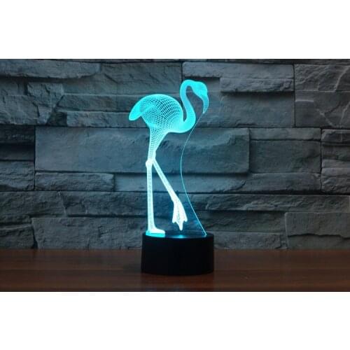 [Seven Neon]Woodpecker Framingo Bird Parrot Acrylic 7Color Desk Lamp 3D Novelty Led Night Light Millennium Falcon Light